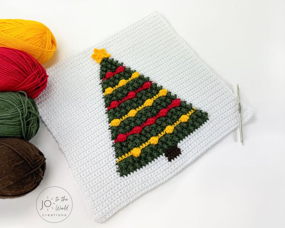 Crochet Christmas Tree Pillow