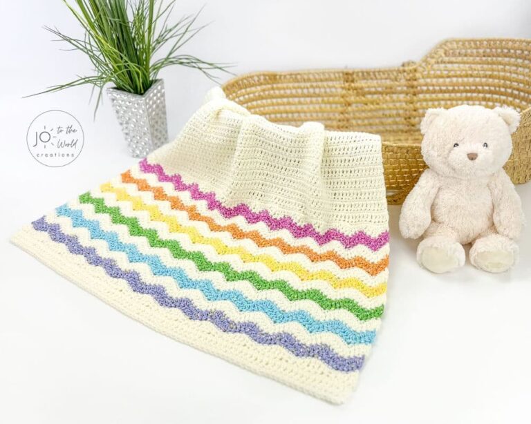 Crochet Rainbow Blanket Pattern – Free