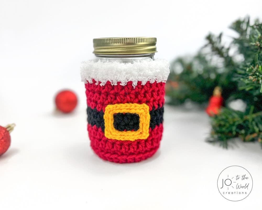 Christmas Crochet Jar Cover