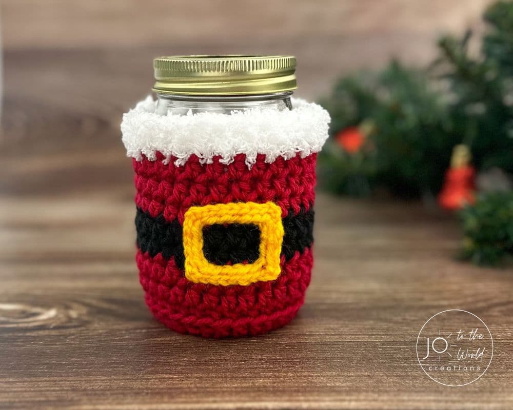 Christmas Crochet Mason Jar Cover Pattern