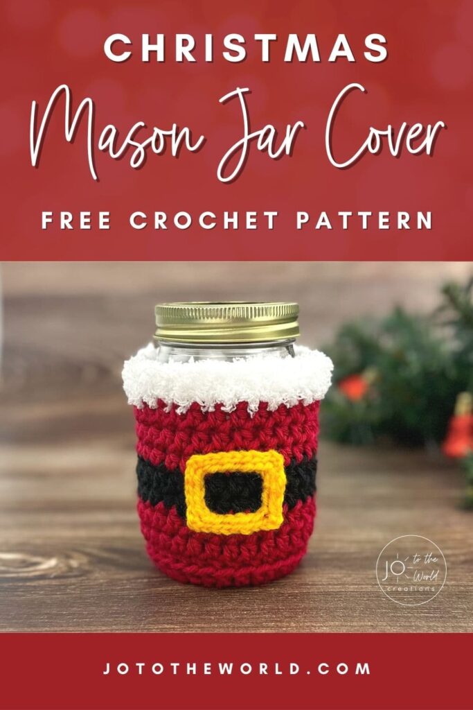 Christmas Mason Jar Cover Free Crochet Pattern
