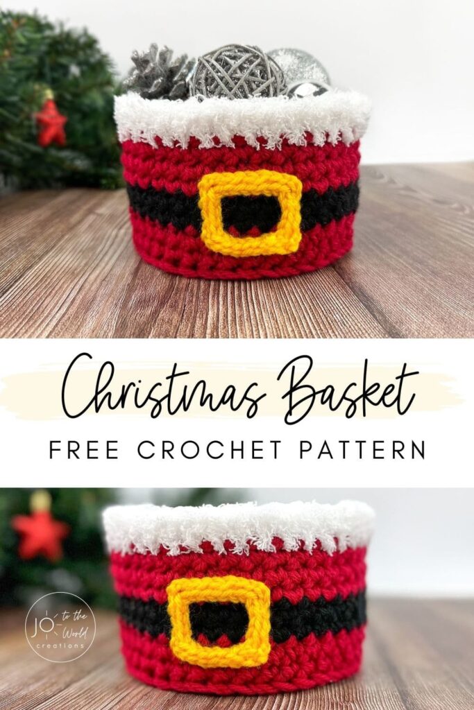 Crochet Christmas Basket Free Pattern