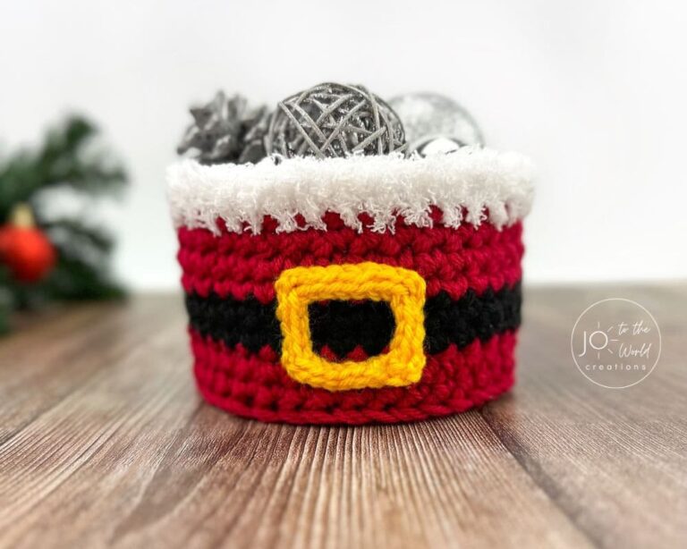 Crochet Christmas Basket – Free Pattern