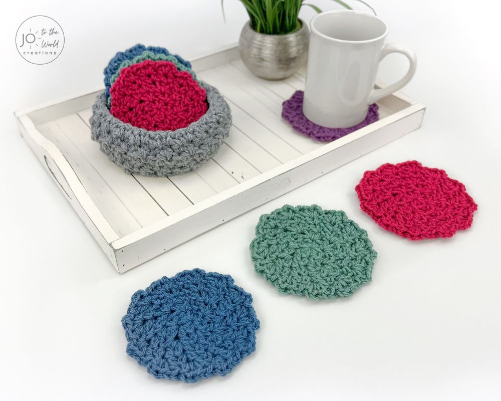 Round Crochet Coaster Set