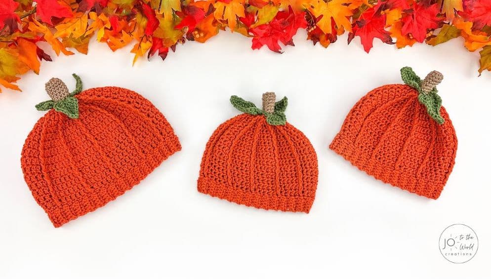 Crochet Pumpkin Hat Pattern - All Sizes