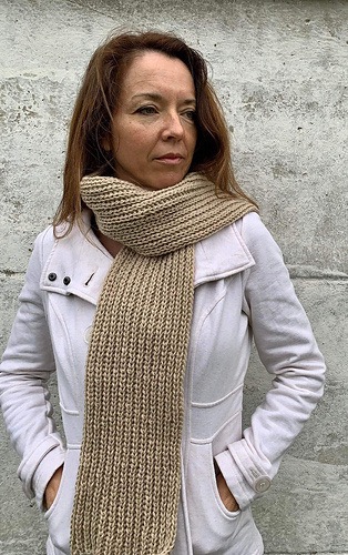 Knit Look Ribbed Scarf 