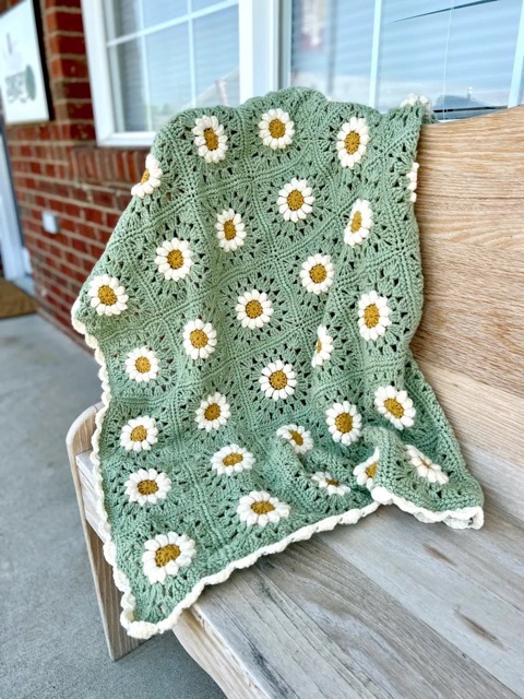 Daisy Granny Square Blanket 