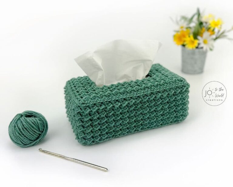 Easy Crochet Tissue Box Cover – Free Pattern