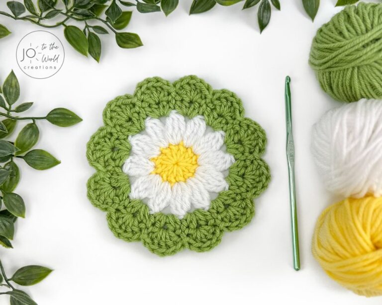 Daisy Flower Coaster – Free Crochet Pattern