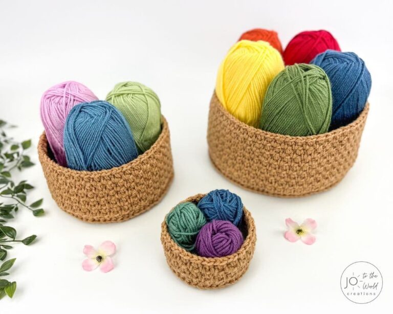 Moss Stitch Baskets – Free Crochet Pattern