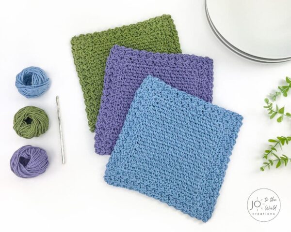Moss Stitch Dishcloth Crochet Pattern