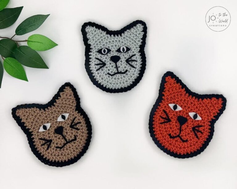 Adorable Cat Coaster – Easy & Free Crochet Pattern