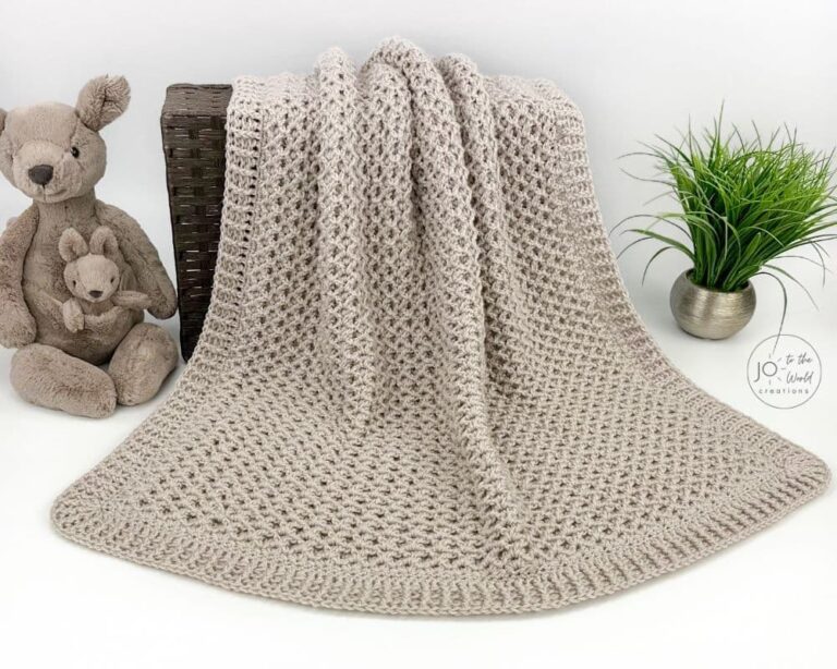 Textured V-Stitch Blanket – Free Crochet Pattern