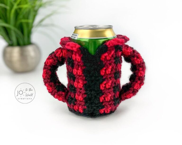 Lumberjack Can Cozy – Free Crochet Pattern