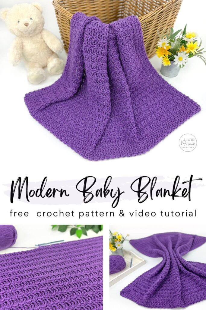 Modern Baby Blanket Free Crochet Pattern and Video
