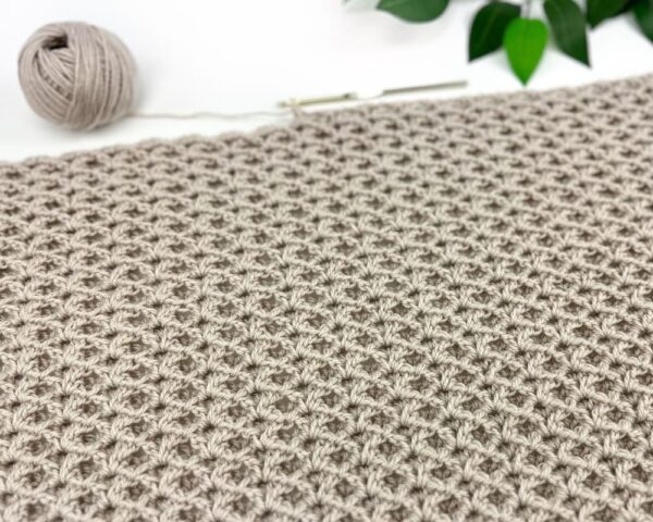 Textured V-Stitch Blanket In Progress