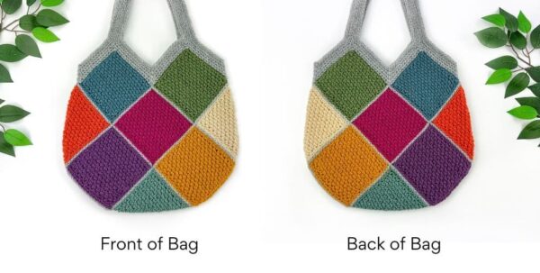 Colorful Squares Bag Front Back