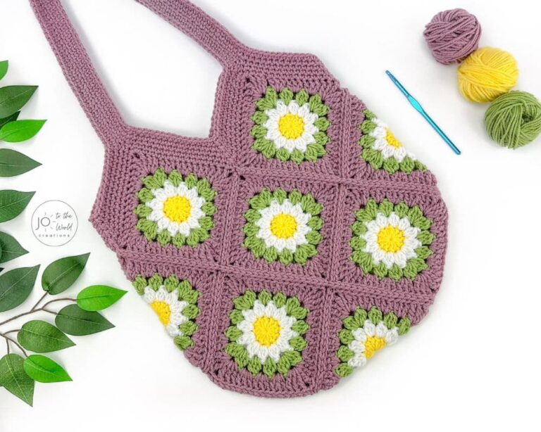 Flower Granny Square Bag – Free Crochet Pattern