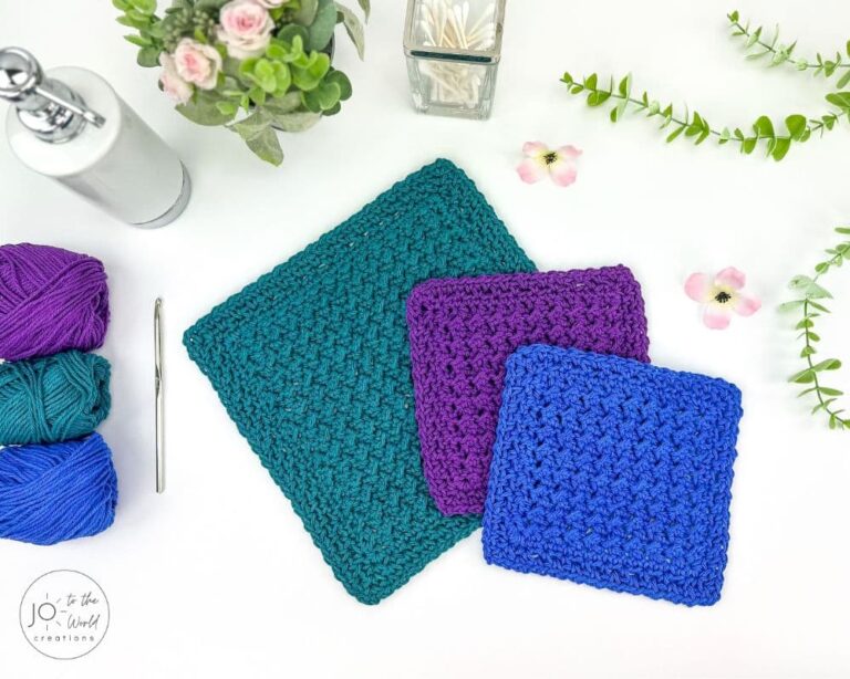 Easy Crunch Stitch Washcloth – Free Crochet Pattern