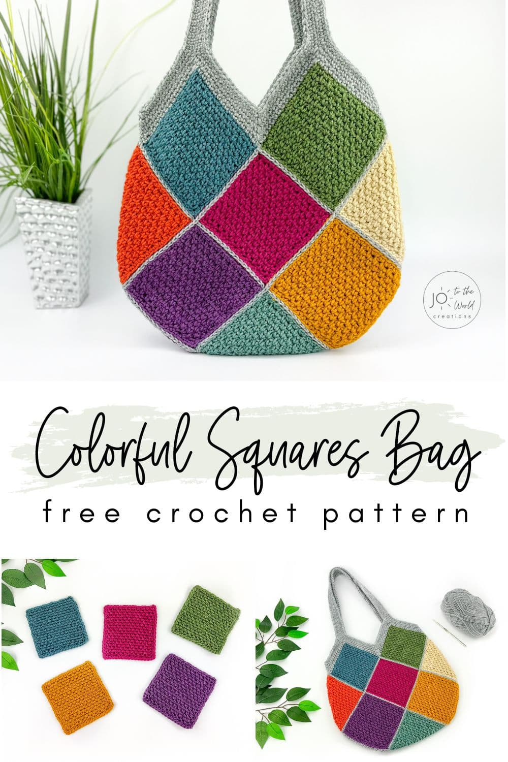 Colorful Squares Bag Crochet Pattern Free