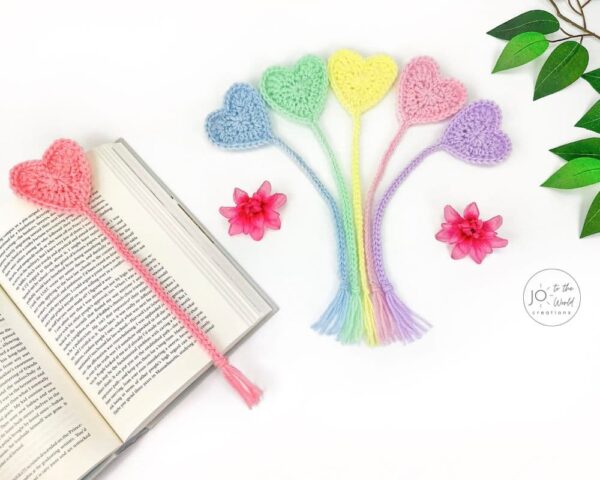 Crochet Heart Bookmark Pattern