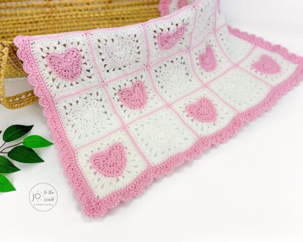 Granny Square Heart Baby Blanket