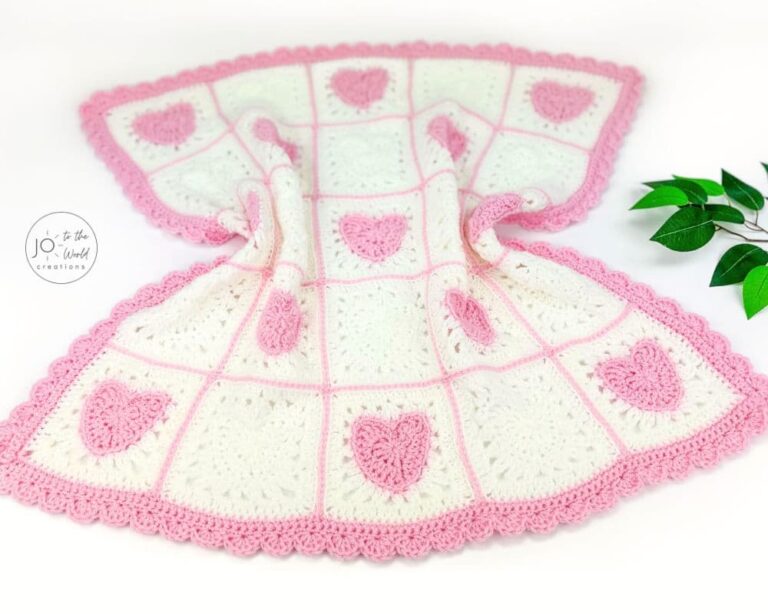 Heart Granny Square Blanket - Free Crochet Pattern | Jo to the World ...
