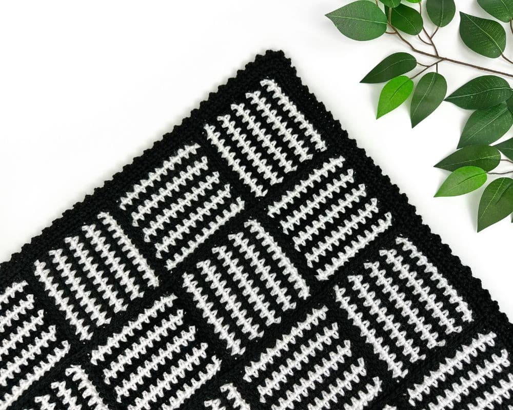Striped Squares Crochet Blanket Pattern