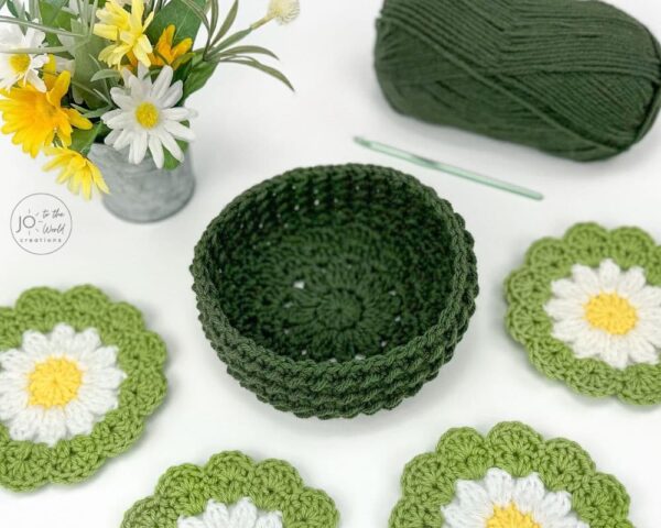 Daisy Coaster Holder Crochet Pattern