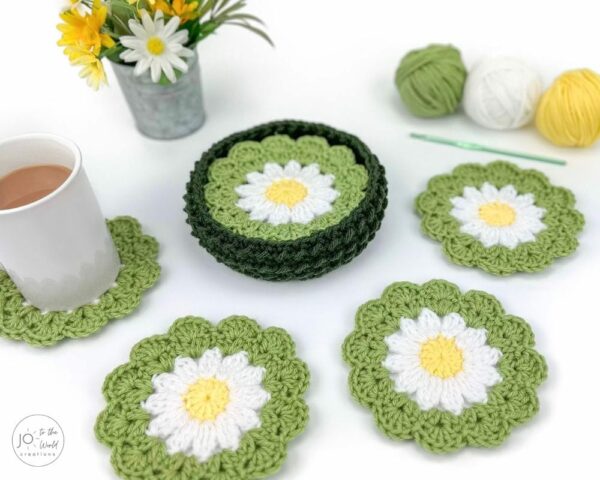 Daisy Coaster Holder Crochet Pattern