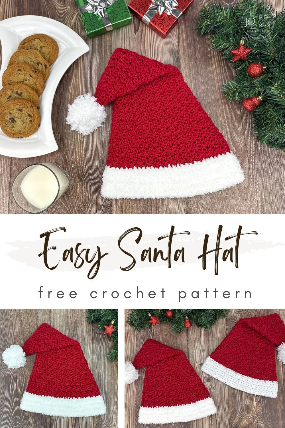 easy santa hat - free crochet pattern | jo to the world creations