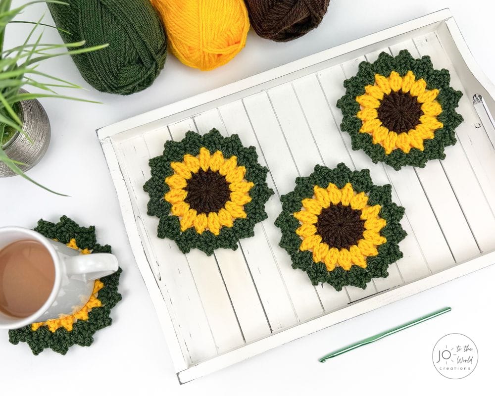 Sunflower Coaster Crochet Pattern