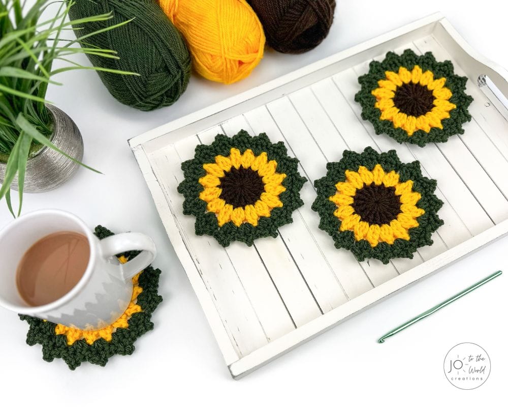Sunflower Coasters Crochet Pattern
