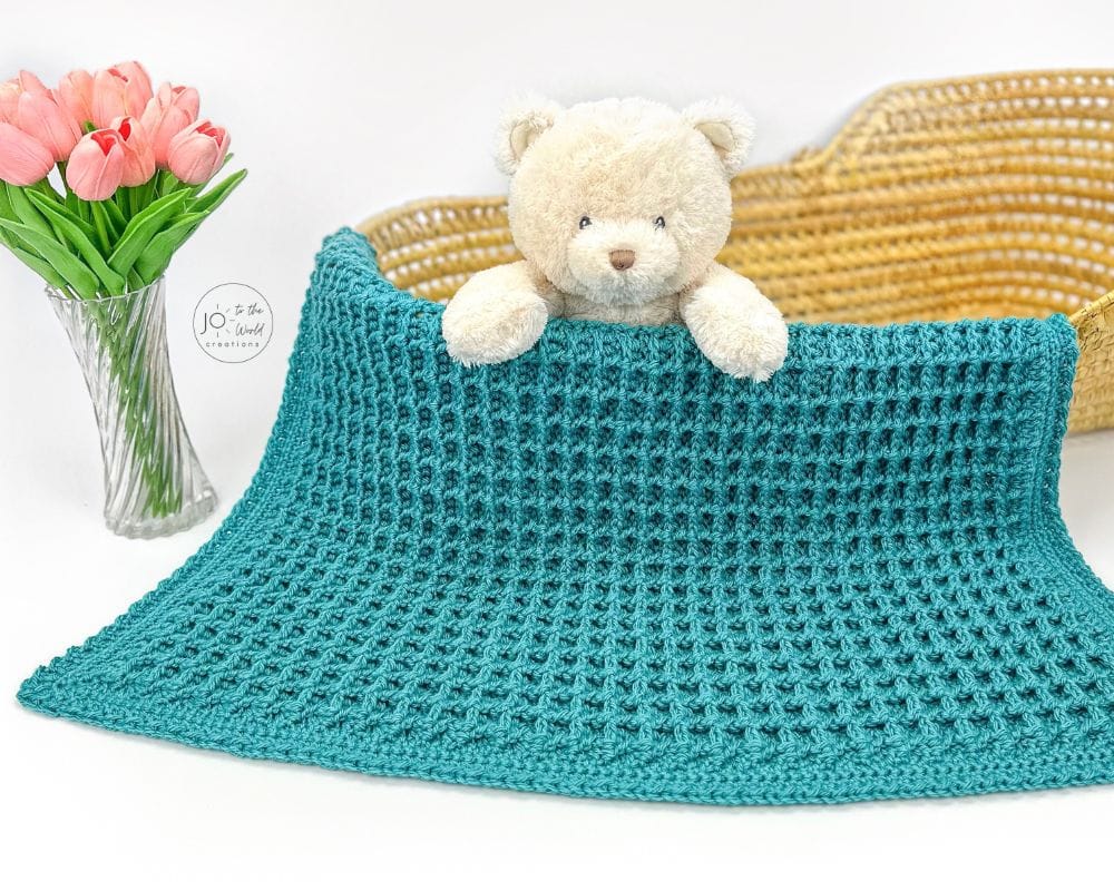 Waffle Stitch Blanket - Free Crochet Pattern | Jo to the World Creations, image size:1000x800