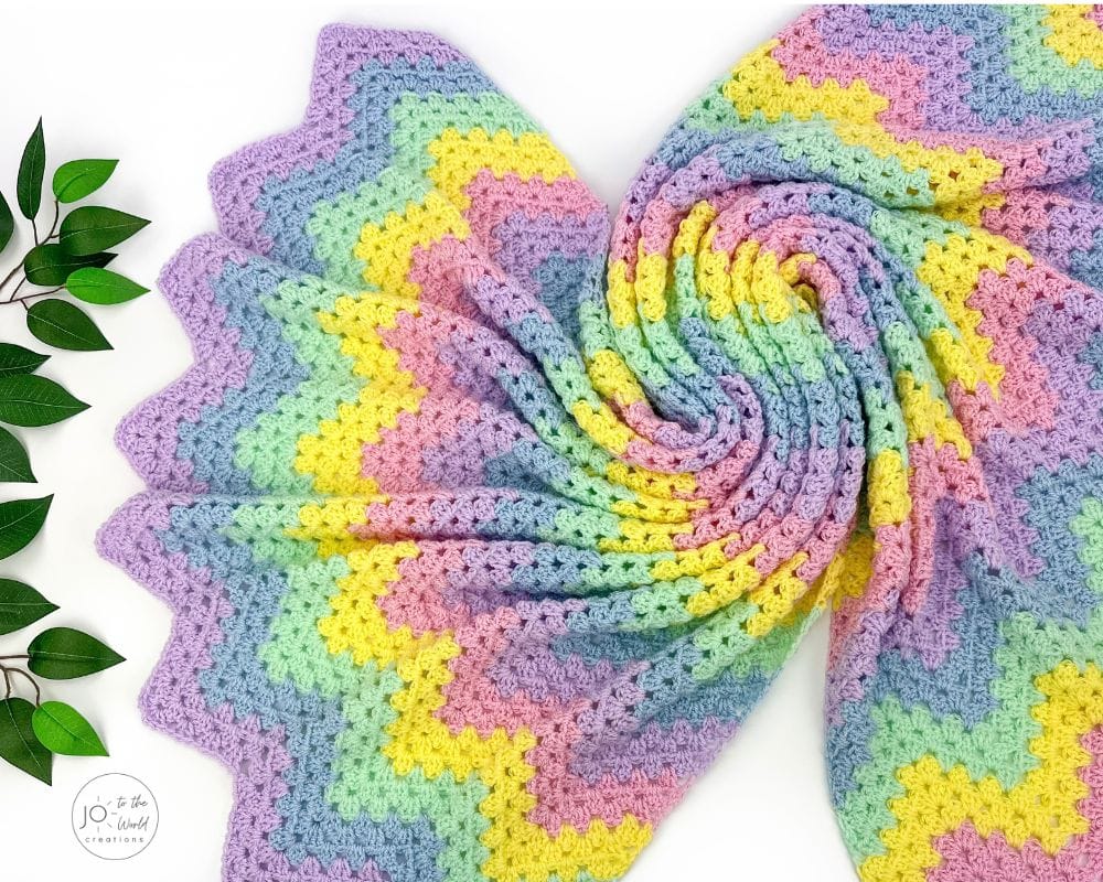 Zig Zag Granny Stitch Blanket Crochet Pattern