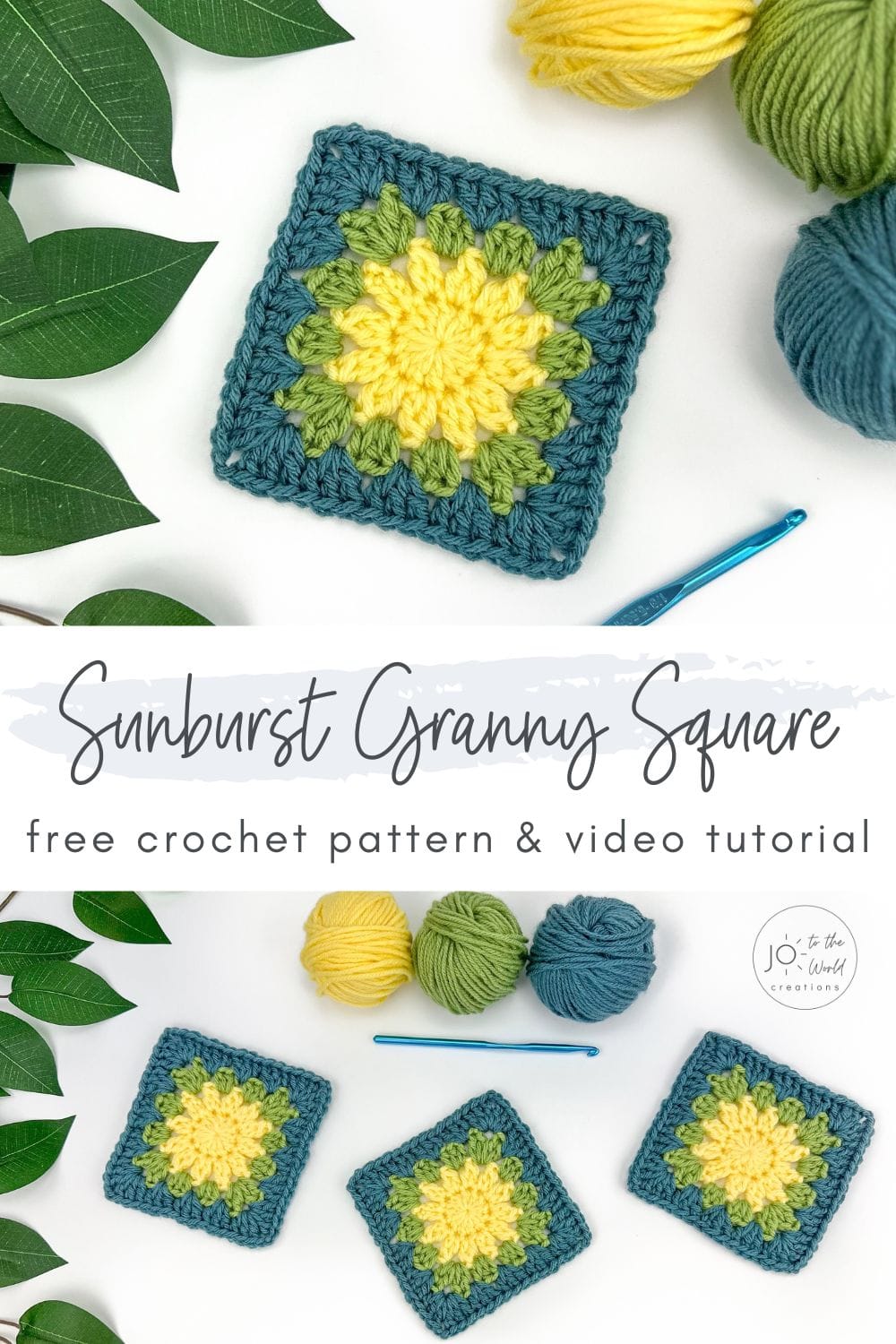 Sunburst Granny Square Free Crochet Pattern