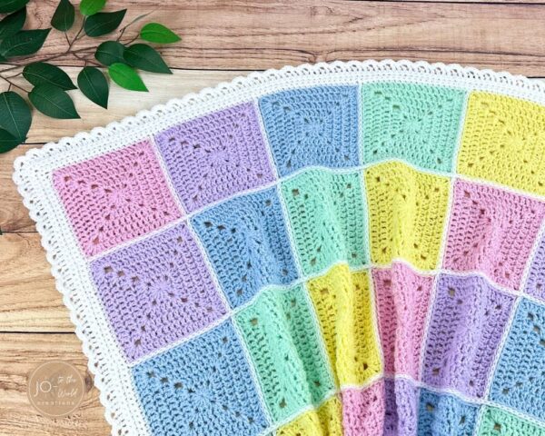 Solid Granny Square Blanket