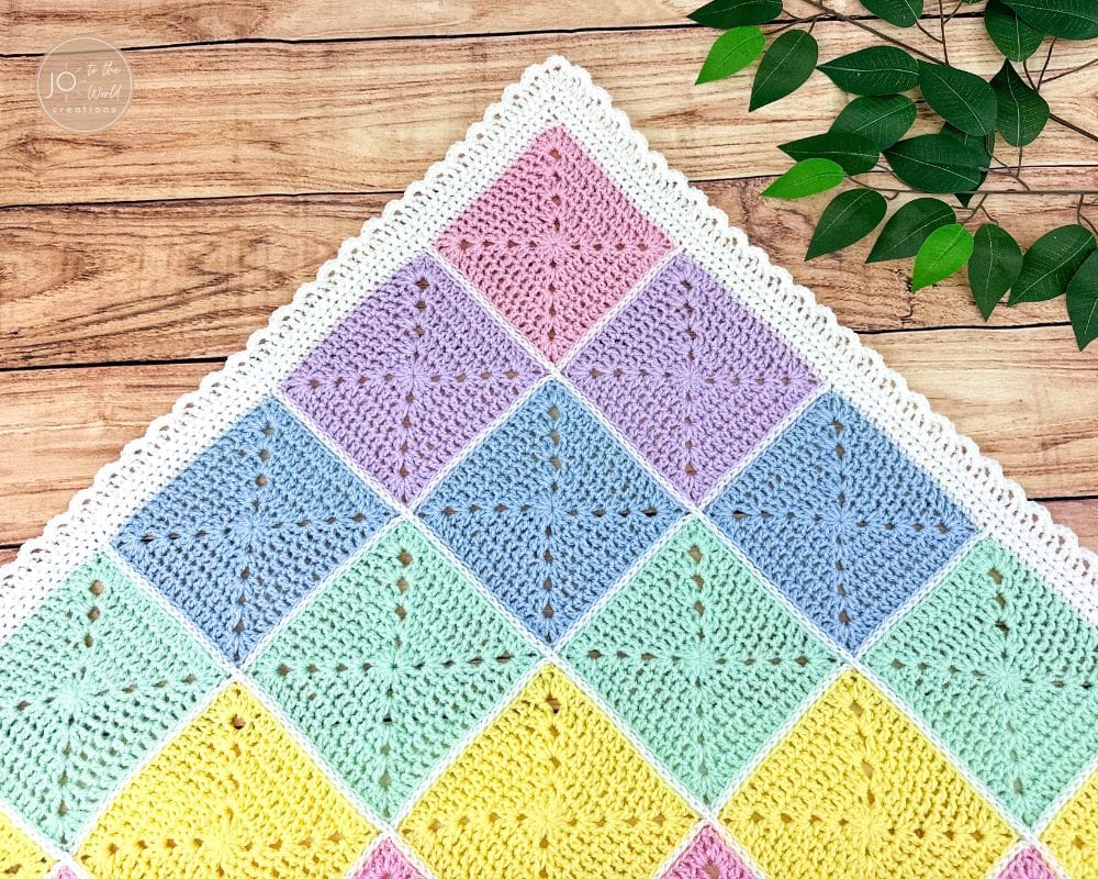 Solid Crochet Granny Square Blanket