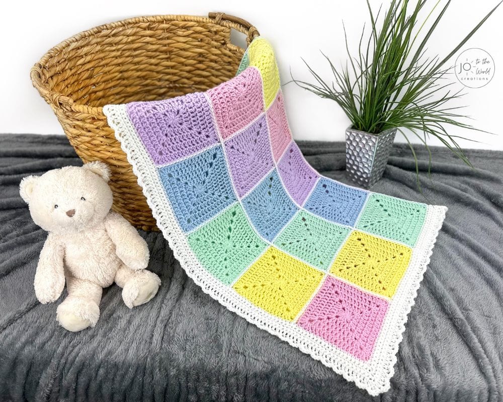 Solid Granny Square Afghan