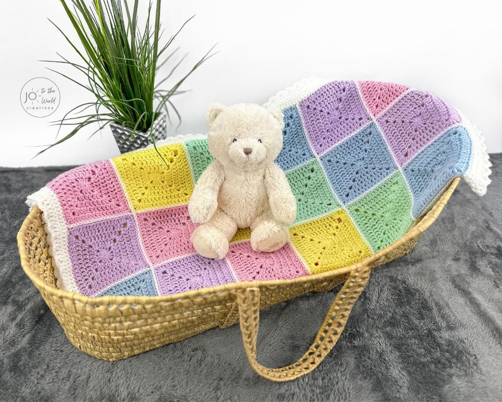 Solid Granny Square Blanket Crochet Pattern