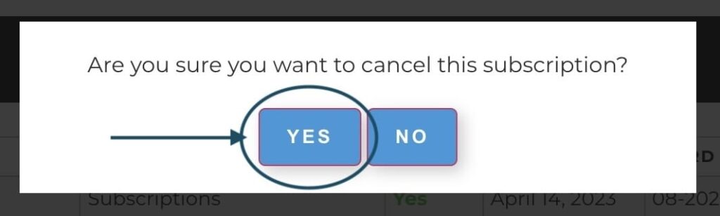 Cancel Yes