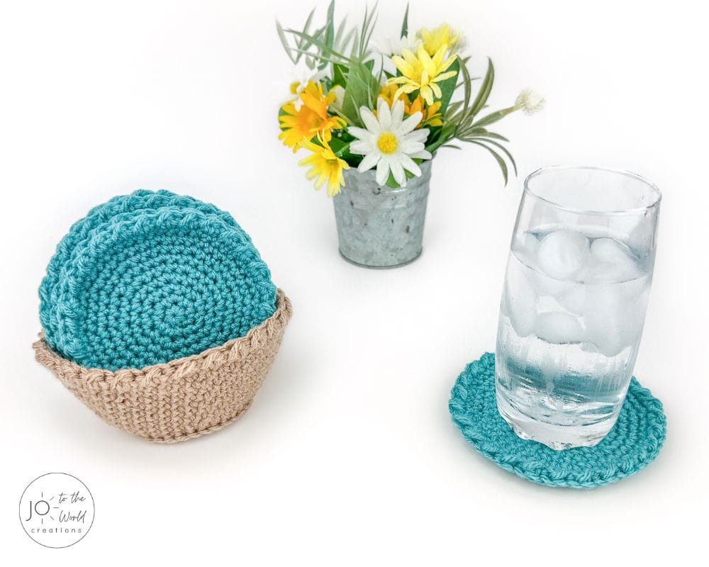 Crochet Coaster Set and Holder
