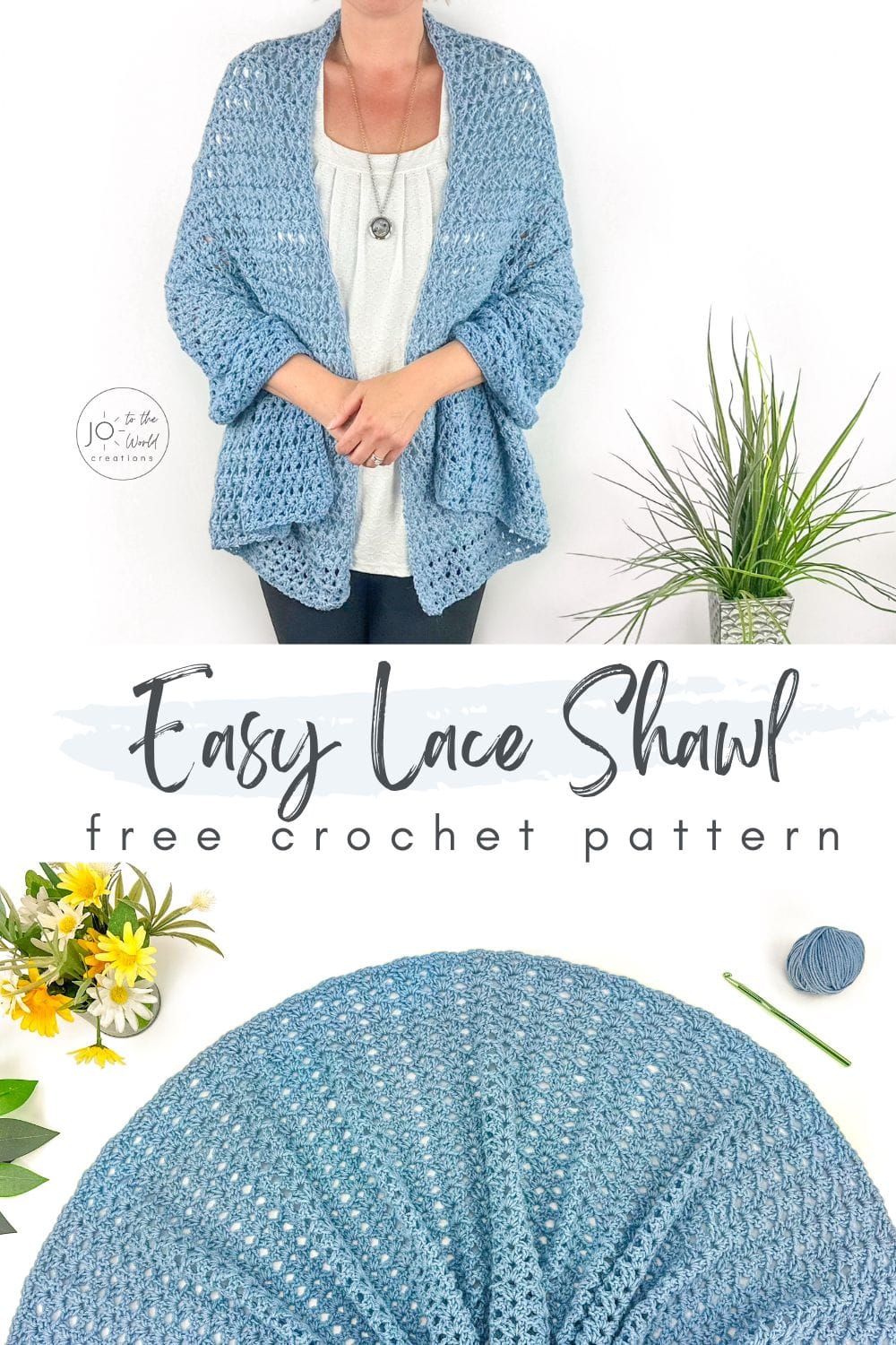 Easy Lace Shawl Free Crochet Pattern