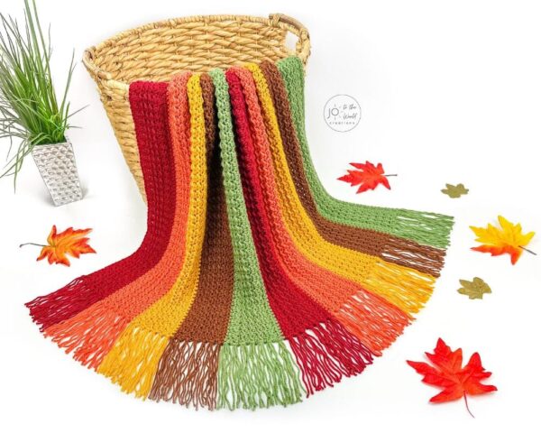 Autumn Striped Blanket Crochet Pattern