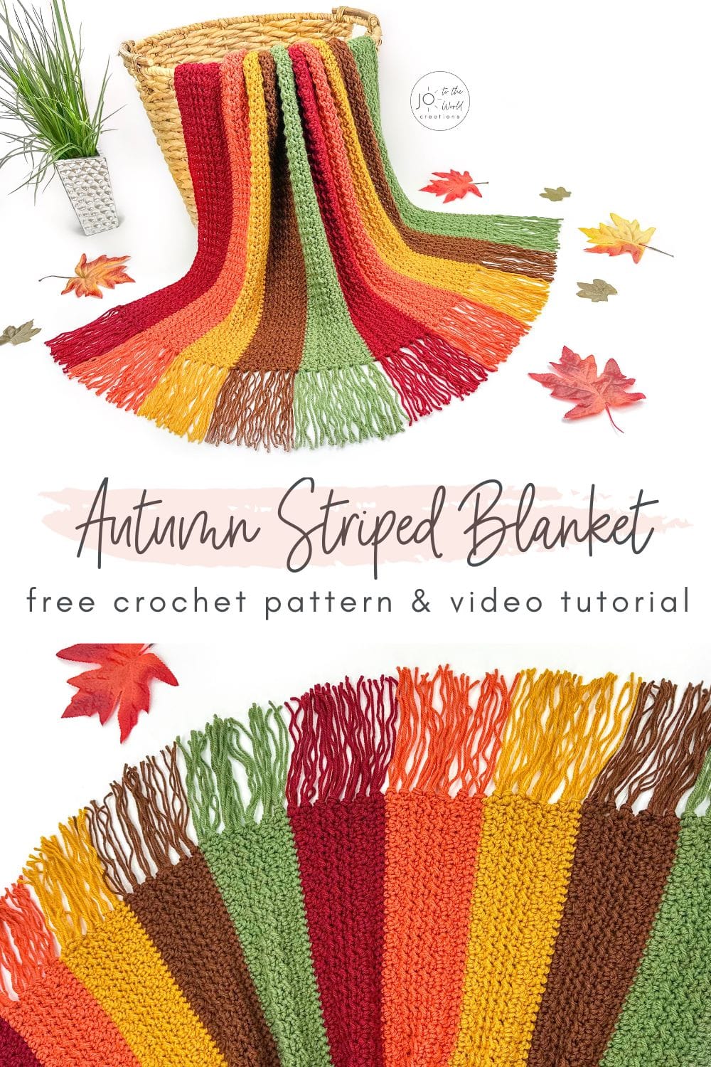 Autumn Striped Blanket Crochet Pattern