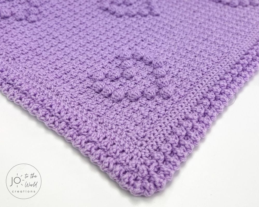 Bobbled Hearts Baby Blanket Crochet Pattern