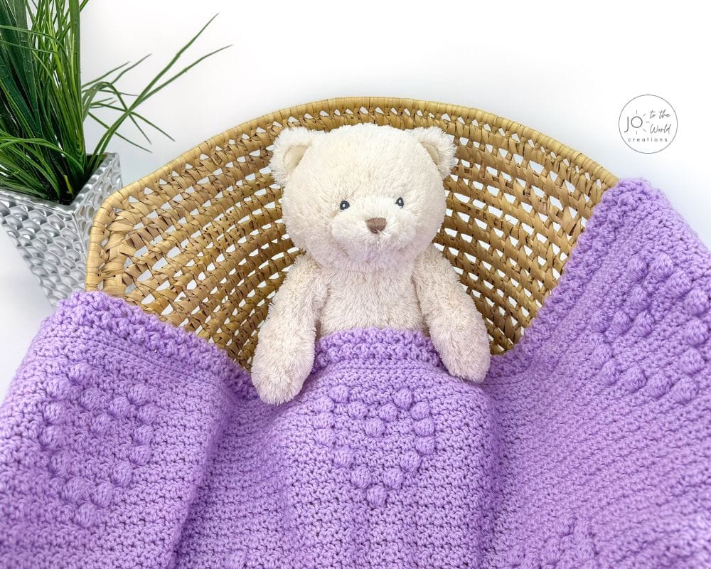 Bobbles Hearts Baby Blanket Crochet Pattern