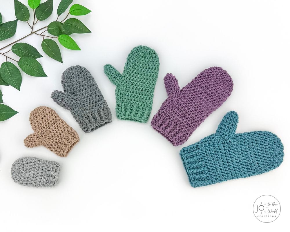 Easy Mittens All Sizes Crochet Pattern