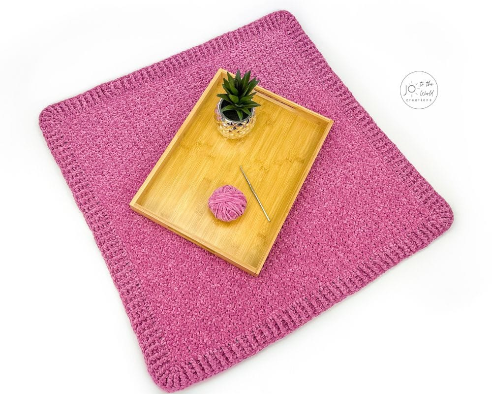 Size 4 Chenille Yarn Blanket