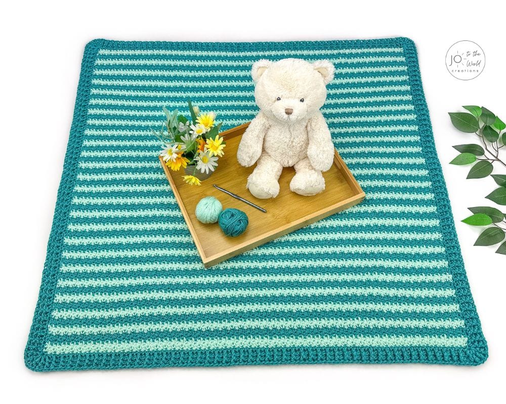 Easy Striped Baby Blanket Crochet Pattern